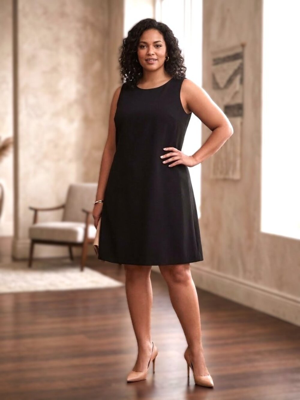 EVAN-PICONE Sleeveless Shift Dress. Plus Size 20W